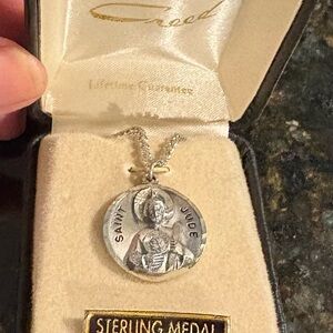 Creed Silver St. Jude Religious Medallion Necklace